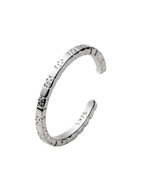 方块细圈开口戒指女素圈百搭指环