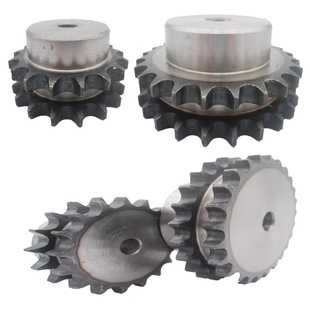 A3钢双排带台链轮4分08B 齿 淬火工艺孔标准孔工业 申马传动