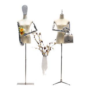 韩版高级电镀手臂缕空头模女装模特道具展示架服装店橱窗人台模特