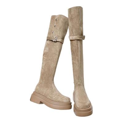 2025秋冬新款黑色长筒靴过膝靴子