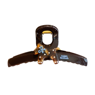 韩国东大门高端耐用醋酸AB面豹纹小马点钻鲨鱼夹后脑勺盘发夹抓夹