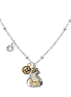 925银金钱猫福袋设计项链高级感