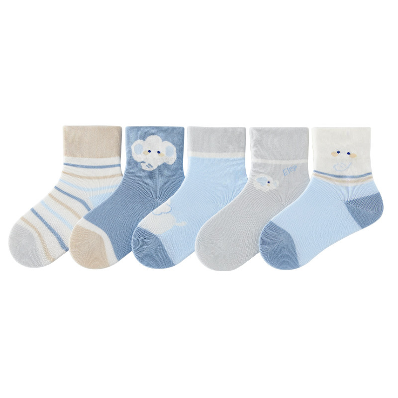 婴儿袜子宝宝秋冬季全棉a类中筒袜男童一岁婴幼儿长筒棉袜儿童袜