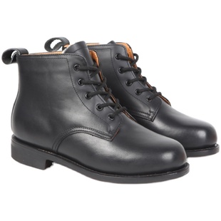 复古真皮底羊毛87舰艇皮靴头层牛皮高腰棉皮鞋皮毛一体系带棉靴男