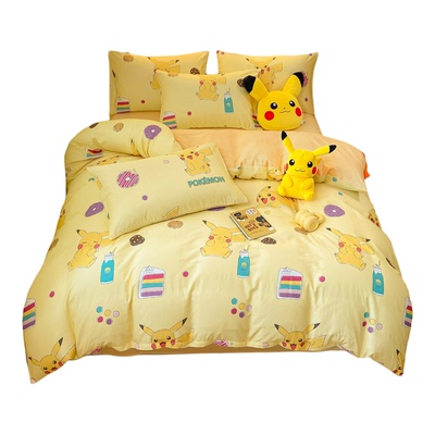 宝可梦皮卡丘四件套全棉宿舍男孩