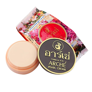 泰国代购ARCHE雅倩珍珠膏正庄珍珠美容膏遮瑕嫩白淡斑粉底霜3g