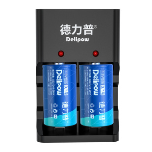 德力普1号1.5v锂电池D型大容量充电器套装燃气灶热水器大一号电池