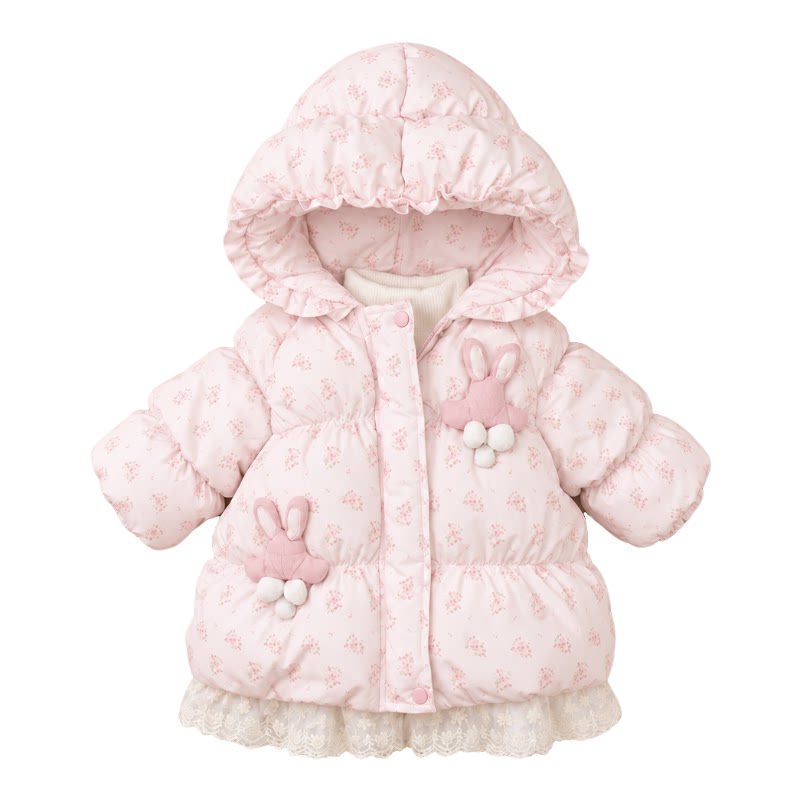女童冬装棉衣加绒加厚保暖棉服潮