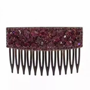 韩系灰绿水钻倒插发梳发簪女前额刘海碎发整理神器发梳高级感头饰