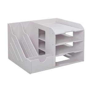 团团家居百货办公用品文件夹收纳盒多层书架简易桌上多功能书立文件架框资料架