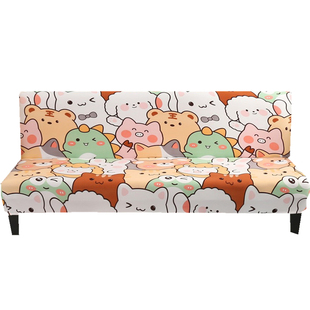 无扶手沙发套罩万能全包四季通用可爱梳化垫巾盖布两用折叠沙发床