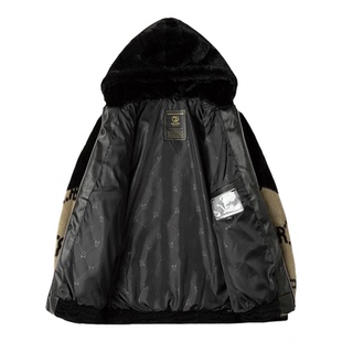 男生过冬外套冬季新款加厚保暖仿水貂金貂绒海宁皮草皮衣夹克男装