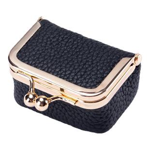 新款真皮小巧口金包钻戒首饰包迷你戒指项链耳环饰品盒硬币零钱包