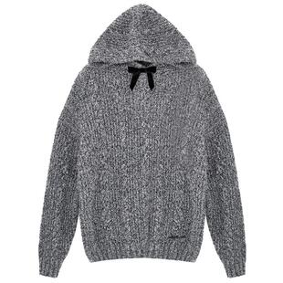 【SALE】【SHUSHUTONG】蕾虎气质通勤风连帽针织卫衣上衣女士