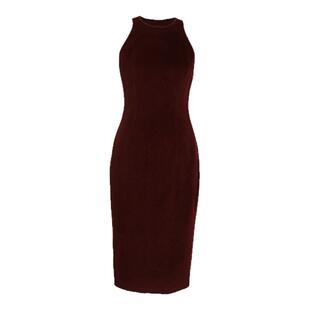 丝毛混纺奢品圆领削肩时髦收腰包臀职场大女主连衣裙