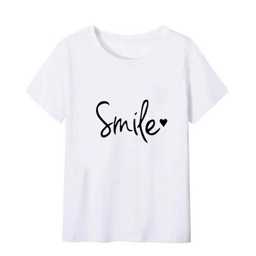 2025年白色短袖t恤女夏季韩版印花半袖体恤宽松上衣圆领打底衫