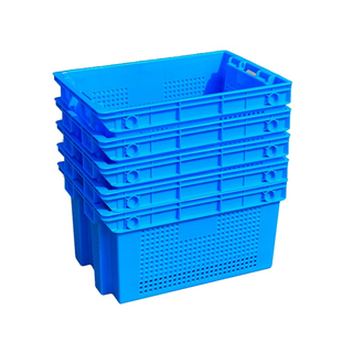 错位筐加厚可堆叠塑料筐大号胶框蔬菜水果生鲜筐茶叶筐工厂运输筐