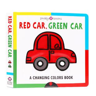 红车绿车 Red Car Green Car 英文原版 车车变变变 益智游戏书 低幼颜色英语启蒙抽拉操作纸板书 3-6岁Roger Priddy单词学习书