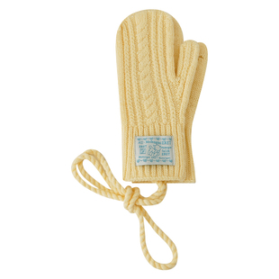 Himade韩系布标针织手套女秋冬天雪地挂脖拍照出片指套手机可触屏