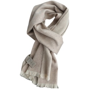 日本定制Cashmere蔷薇粉基础款双面羊绒围巾女冬季纯色保暖围脖男