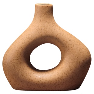 中古风客厅干花插花创意简约复古小众陶瓷花瓶电视酒柜装饰品摆件