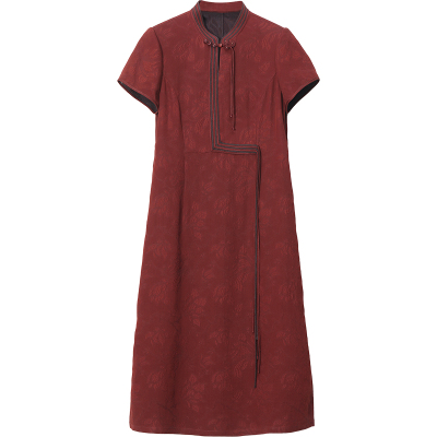 专柜正品花罗香云纱连衣裙女