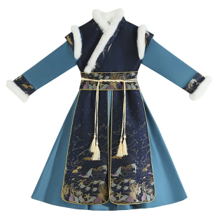 男童汉服飞鱼服冬季2026新款儿童唐装冬装加绒加厚男孩国风拜年服