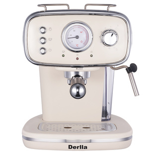 德国Derlla全半自动意式浓缩咖啡机家用小型打奶泡机一体复古迷你