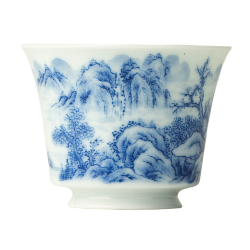 三勤堂手绘青花陶瓷品茗杯