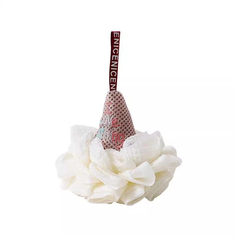 可爱冰淇淋沐浴球男女浴花搓澡两用儿童宝宝洗澡神器高档不散大号