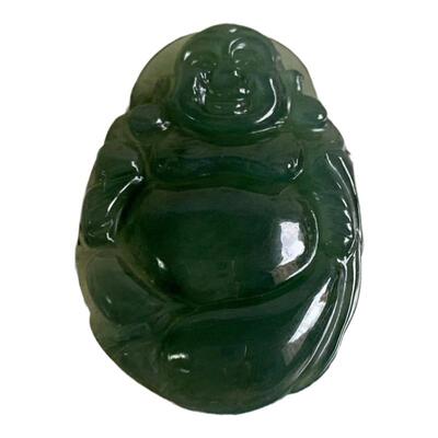 缅甸天然翡翠油青小佛公随形挂件