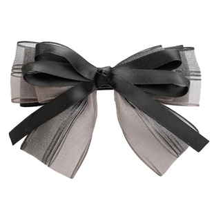 2025新款黑色网纱大蝴蝶结头饰发夹后脑勺女发卡半扎头花发饰夹子