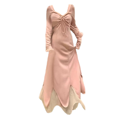 粉雾绮梦纯欲甜美温柔风长裙穿搭