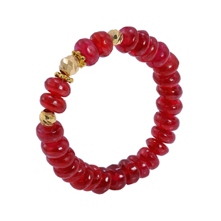 若华珠宝如琢 鸽血红宝石戒指女18K金弹力尾戒彩宝指环礼物定制