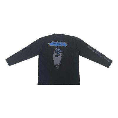 外星伴侣Juice WRLD新款做旧水洗圆领纯棉街头破坏情侣长袖T恤