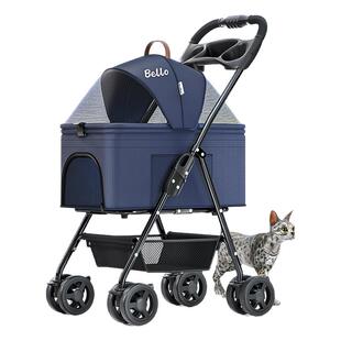 Bello宠物推车狗狗猫咪分离笼外出中小型轻便可折叠手推车宠物车