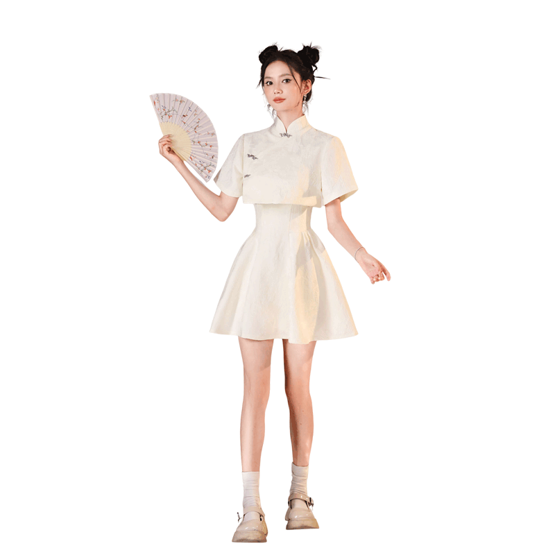 新中式国风吊带连衣裙女夏2026新款旗袍小个子显瘦两件套a字短裙