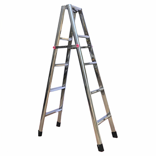 加厚不锈钢人字梯子移动工程伸缩梯防滑折叠梯子攀爬加宽双人楼梯