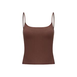 The Blender纯色无缝针织固定胸垫美背性感外穿白色吊带背心女