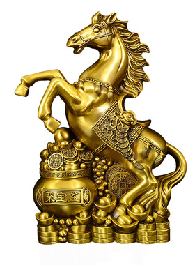 黄铜招财马到成功摆件