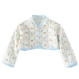 夏季空调房儿童护肩长袖立领睡衣婴儿护肩膀宝宝保暖睡觉纯棉纱布