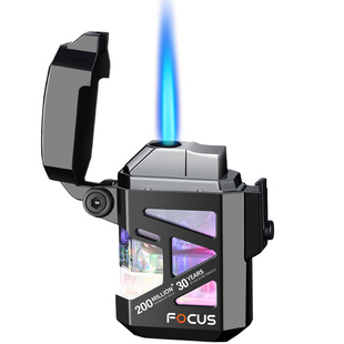 透明仓防风打火机充气直冲电子金属耐用个性创意机甲风送男友潮