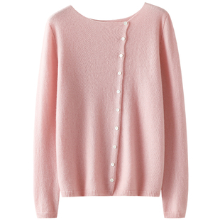 暴击的美貌~美到惊艳100%纯山羊绒开衫女纯羊绒毛衣针织开衫秋冬