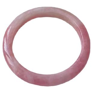 天然粉晶手镯奶冻莓莓蜜桃乌龙粉玉镯冰种水晶镯子芙蓉石少女饰品