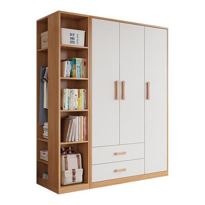 叮叮熊儿童衣柜实木白色奶油风家用卧室男孩女孩小户型两三门衣橱