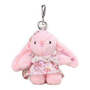 YUYI原创粉色碎花裙温蒂兔子毛绒公仔书包包挂件精致钥匙扣玩偶女