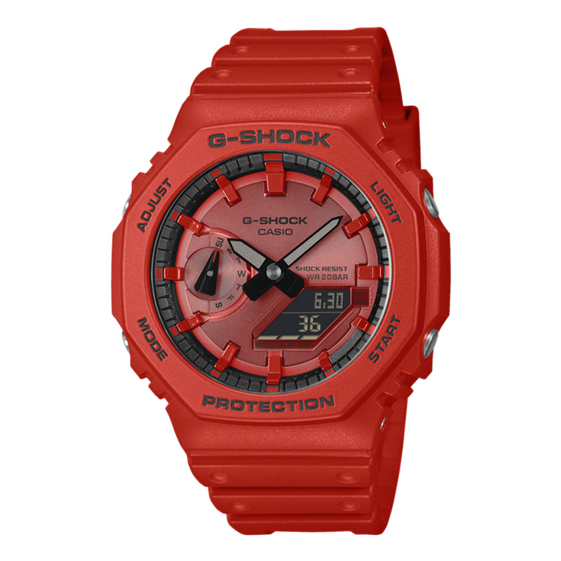 卡西欧手表G-SHOCK红色小方块礼盒新年礼运动农家橡树DW-5600RRB
