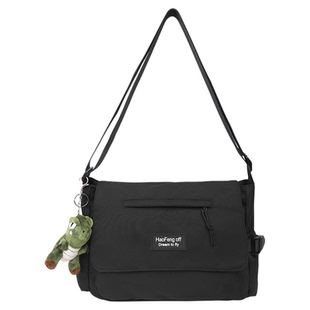 学生补习袋日系原宿上课大容量斜挎包初中高中生托特包帆布单肩包