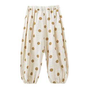 幼悠儿童防蚊裤夏季新款波点休闲外穿裤子女童宽松冰丝束脚长裤潮
