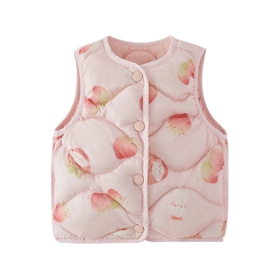 [抗菌锁温]女童羽绒马甲男童加绒保暖儿童坎肩背心冬宝宝冬装女宝